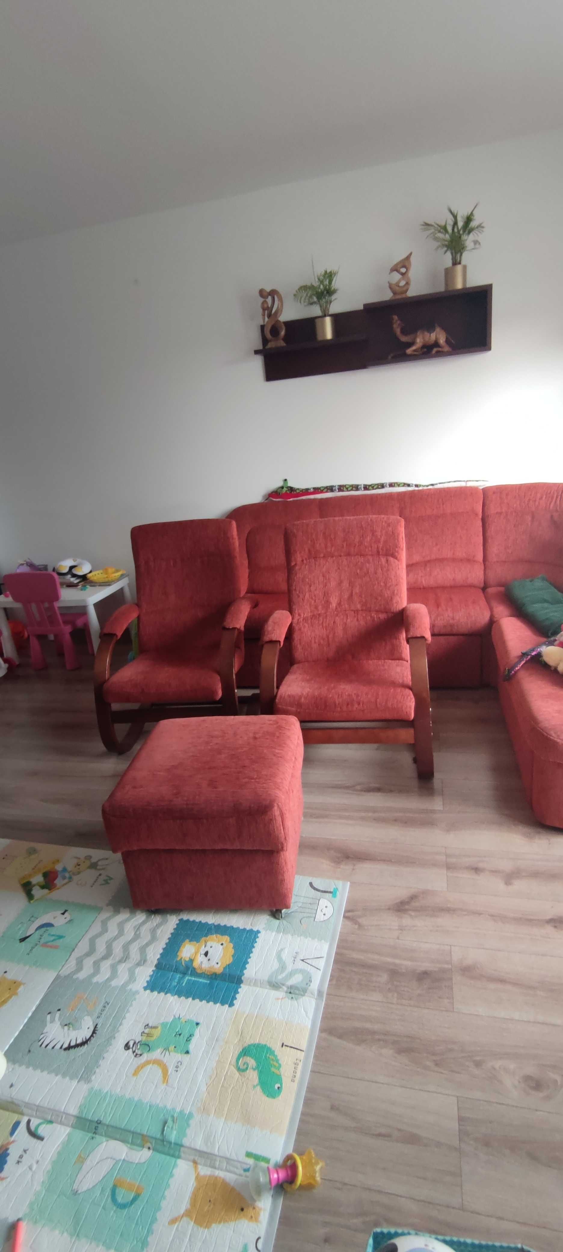 Narożnik komplet wypoczynkowy kanapa pufa fotele