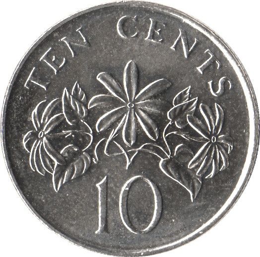 10 cent 1988 singapur ,20 cent 1990 r. Singapur Nr.22