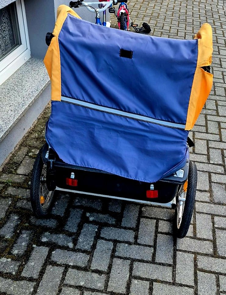 Przyczepka rowerowa dla dzieci 2 osobowa
