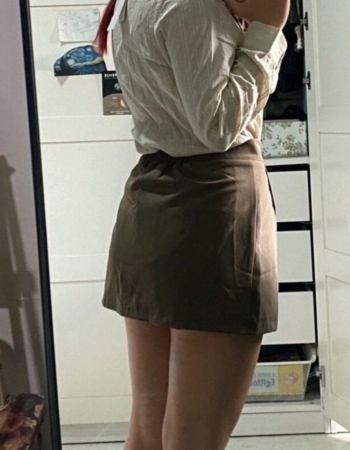 Spodniczka spodnie spodenki szorty khaki bezowa s 36 mini krotka