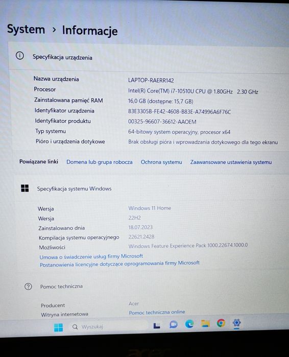 Acer Aspire 5, i7, 16GB, 1TB, GeForce MX250