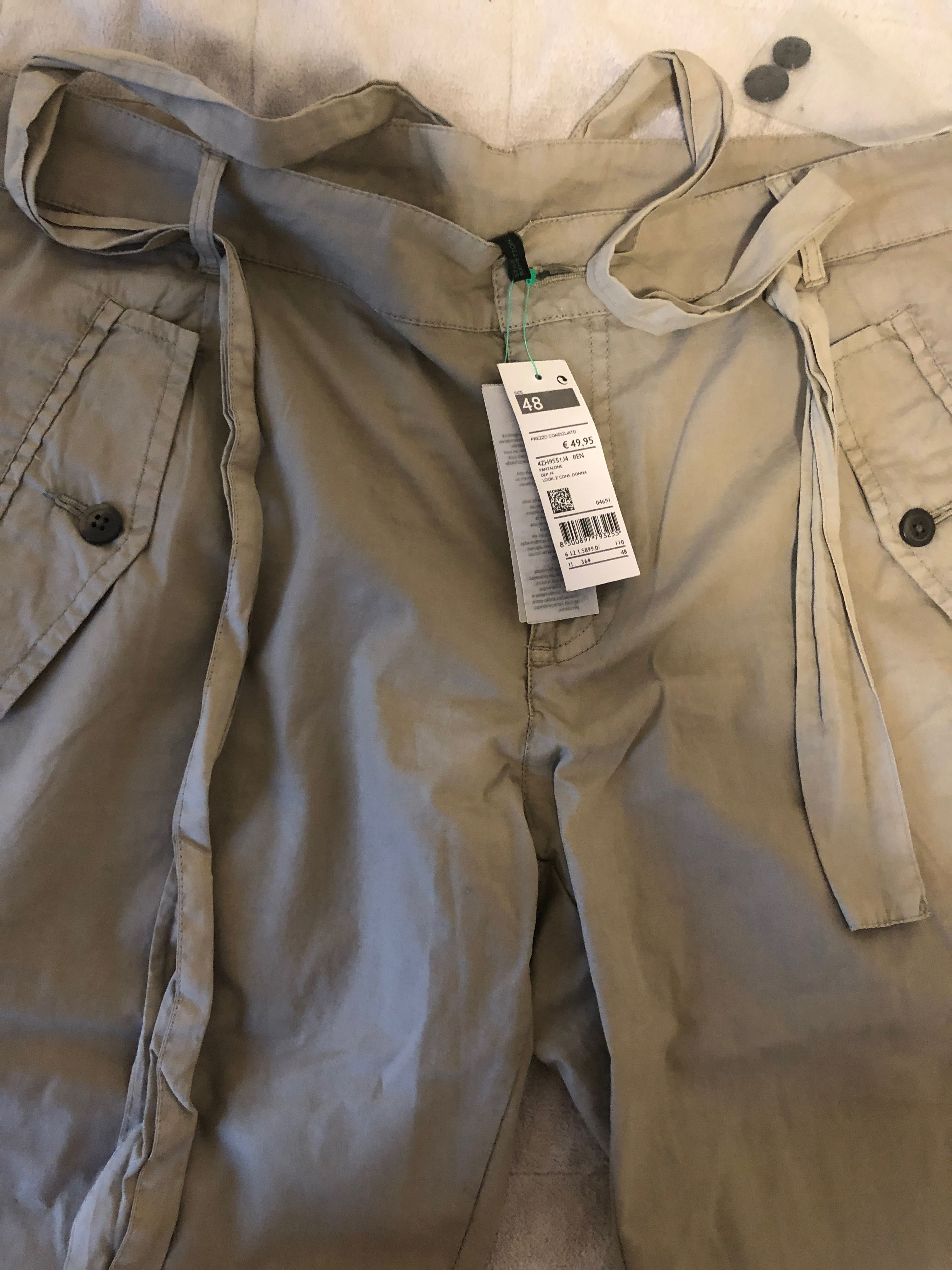 Штаны и рубашка Новые,  Benetton, размер L , 48 .