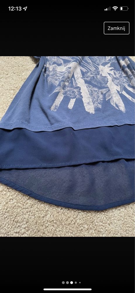 Niebieski T-shirt koszulka Pepe Jeans z podszyciem