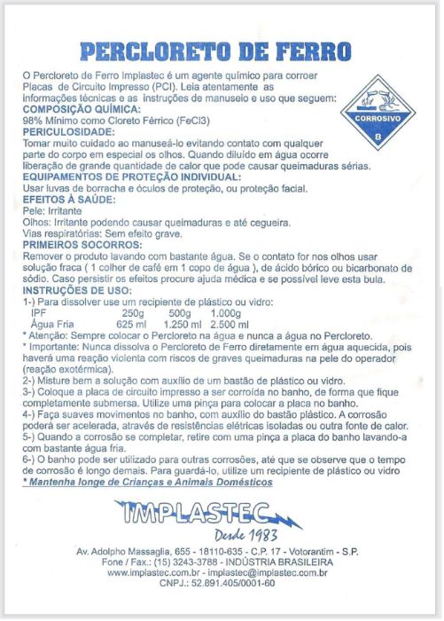 Percloreto de Ferro/Hexahydrated Ferric Chloride﻿/Iron(III)/FeCl3*6H2O