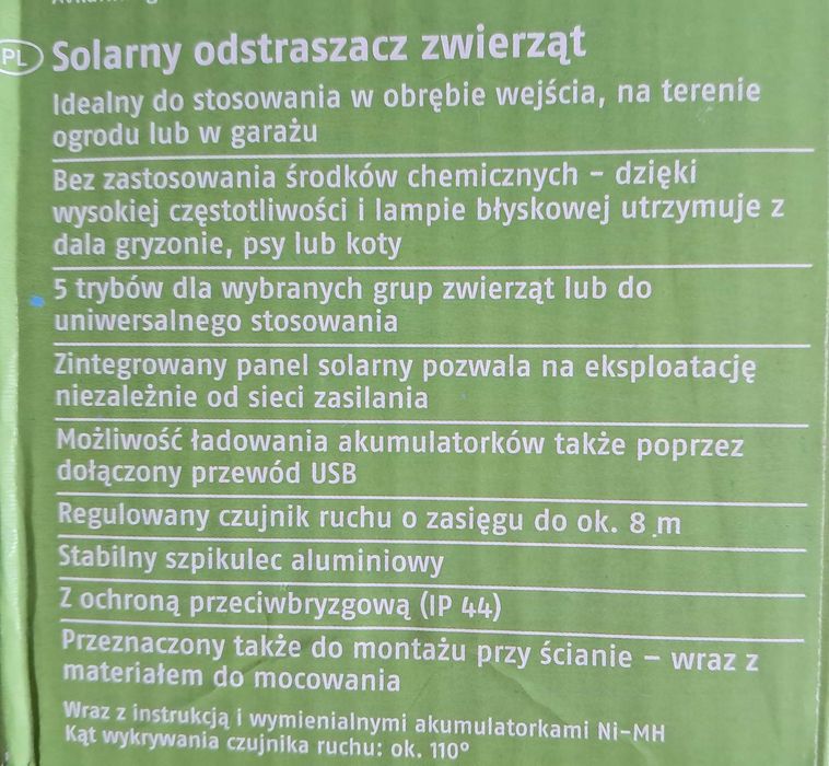 FLORABEST Solarny odstraszacz zwierząt