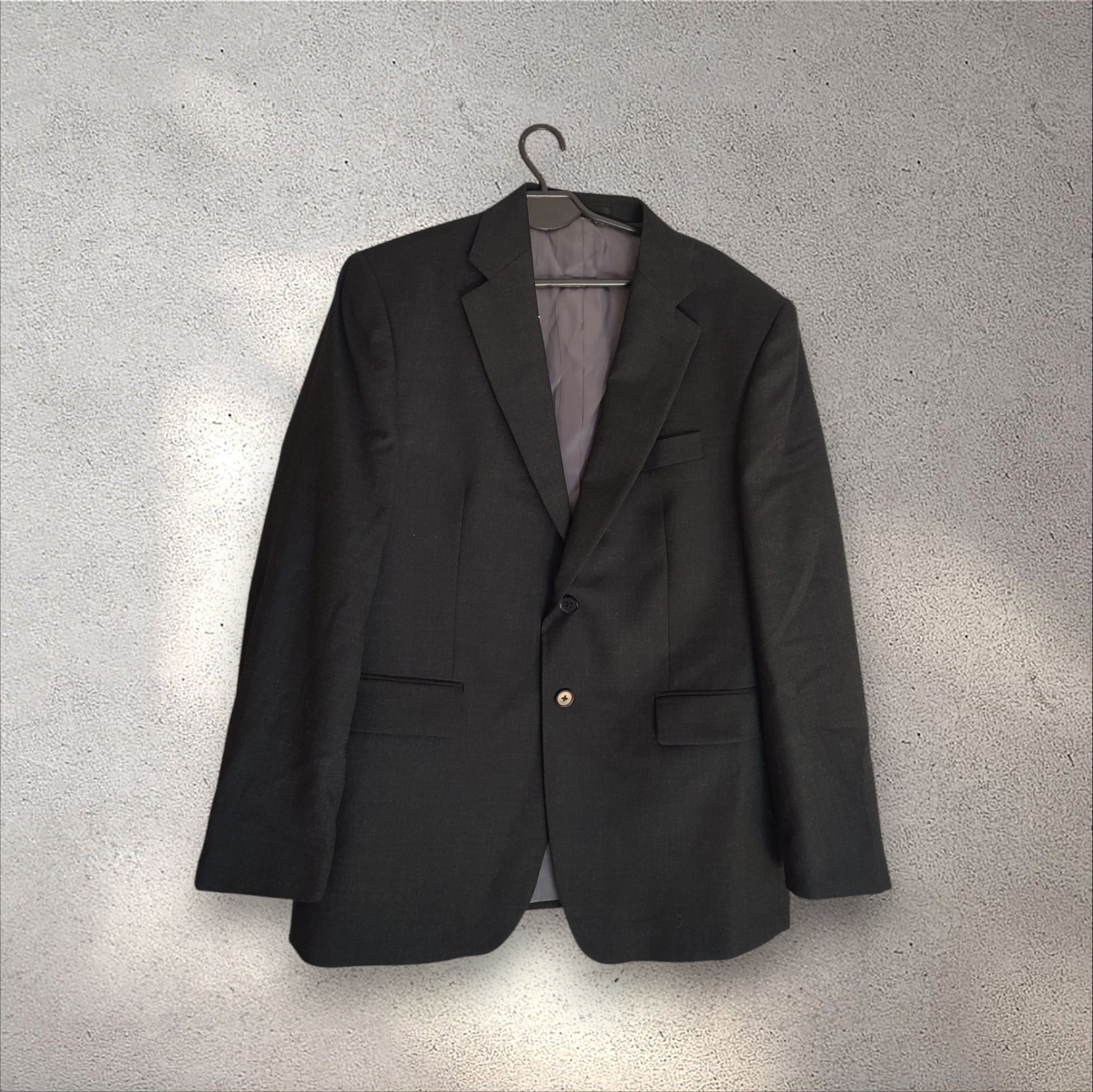 Czarna elegancka marynarka męska 100% wełna super 110s Charles Tyrwhit