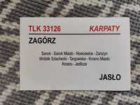 TLK Karpaty Zagórz -Jaslo PKP Intercity tablica kierunkowa