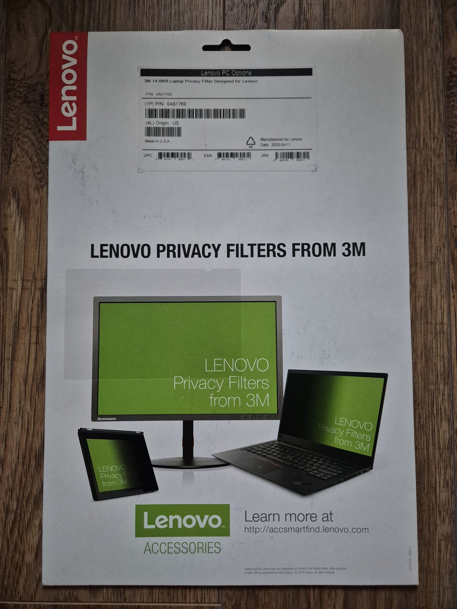 Lenovo filtr prywatyzujący 14" 3M