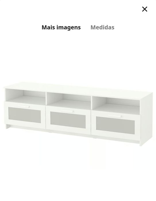 Movel de TV branco com gavetas