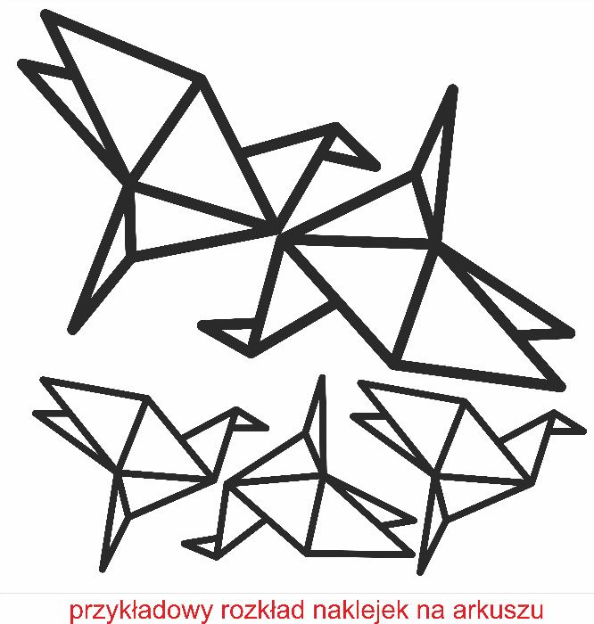 Naklejki ścienne na ścianę dla dzieci ptaszki ptaki origami