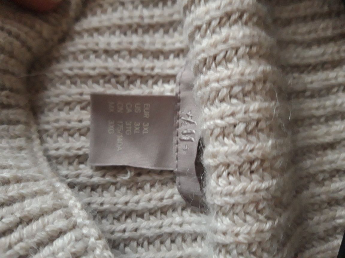 Śliczna dłuższy sweter oversize rozmiar 50/52/54/56  6 XL  H&M