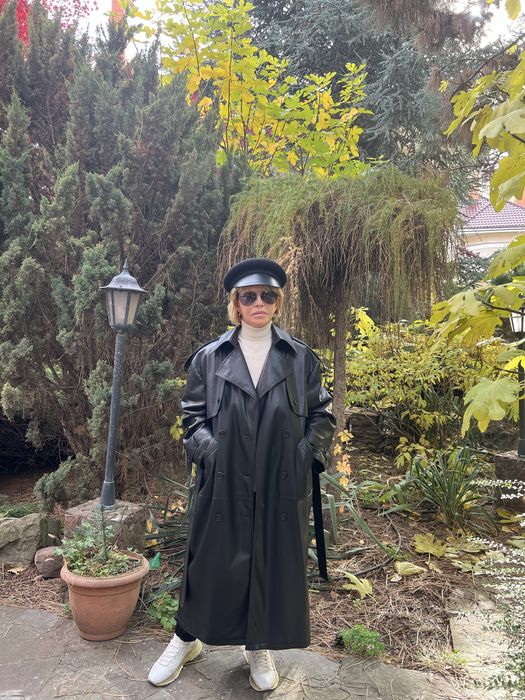 Тренч из экокожи