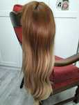 Rude ombre peruka blond ruda z grzywka kurtynka