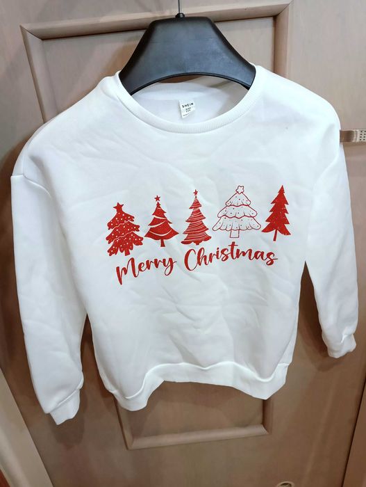 Nowa bluza świąteczna choinki 146cm dziecięca