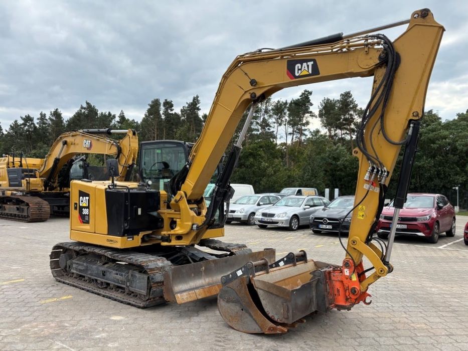 Minikoparka Caterpillar CAT 308 CR 07A Powertilt z Niemiec długie rami