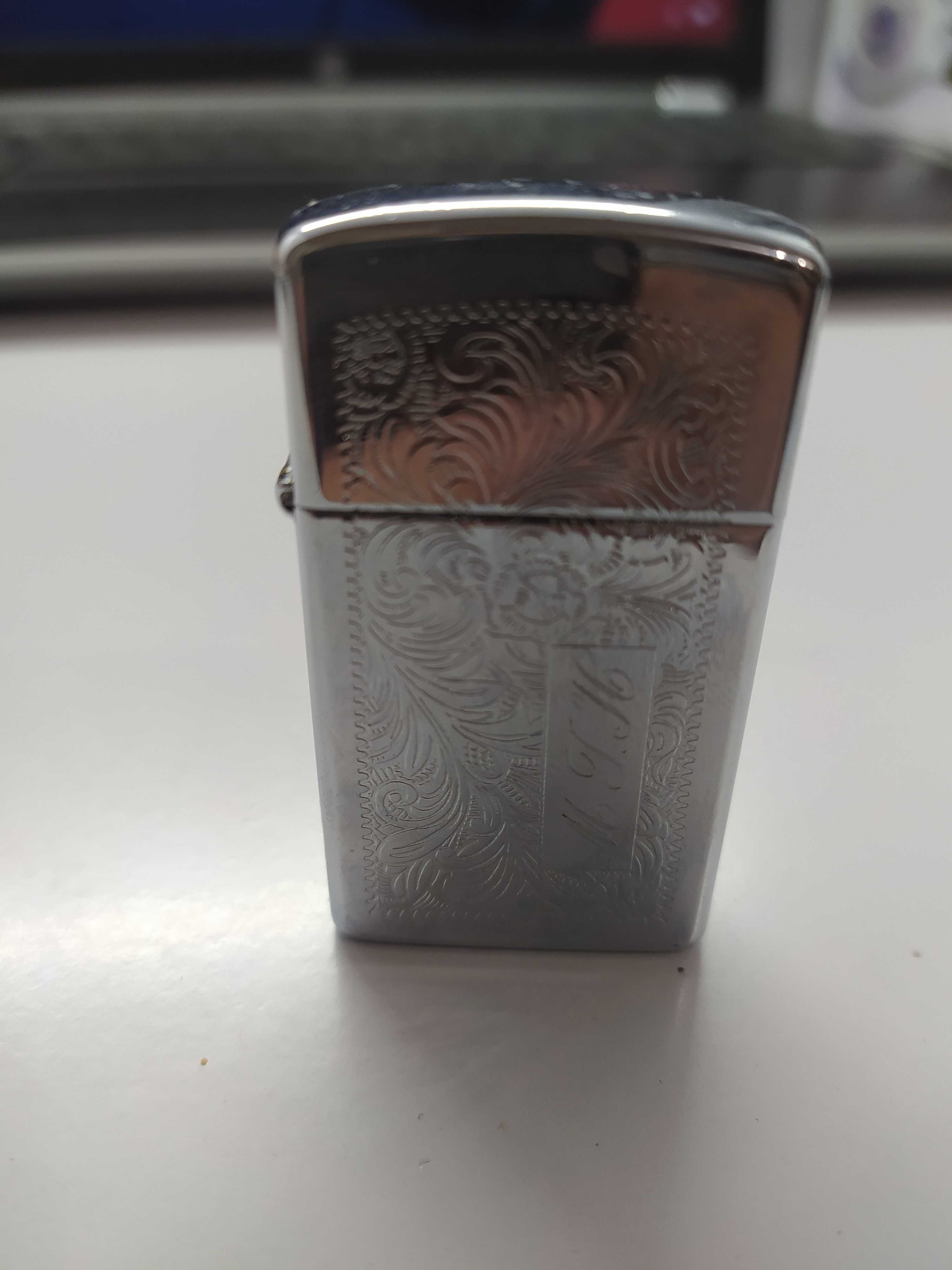 Zippo Slim Chrome Venetian 1652, зажигалка zippo узкая серая