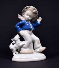 Figurka Porcelanowa - Bawarski Chłopiec z pieskiem