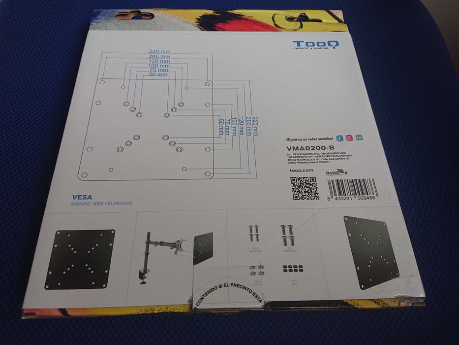 Suporte adaptador parede extensor vesa tv e monitor 23 a 43 polegadas