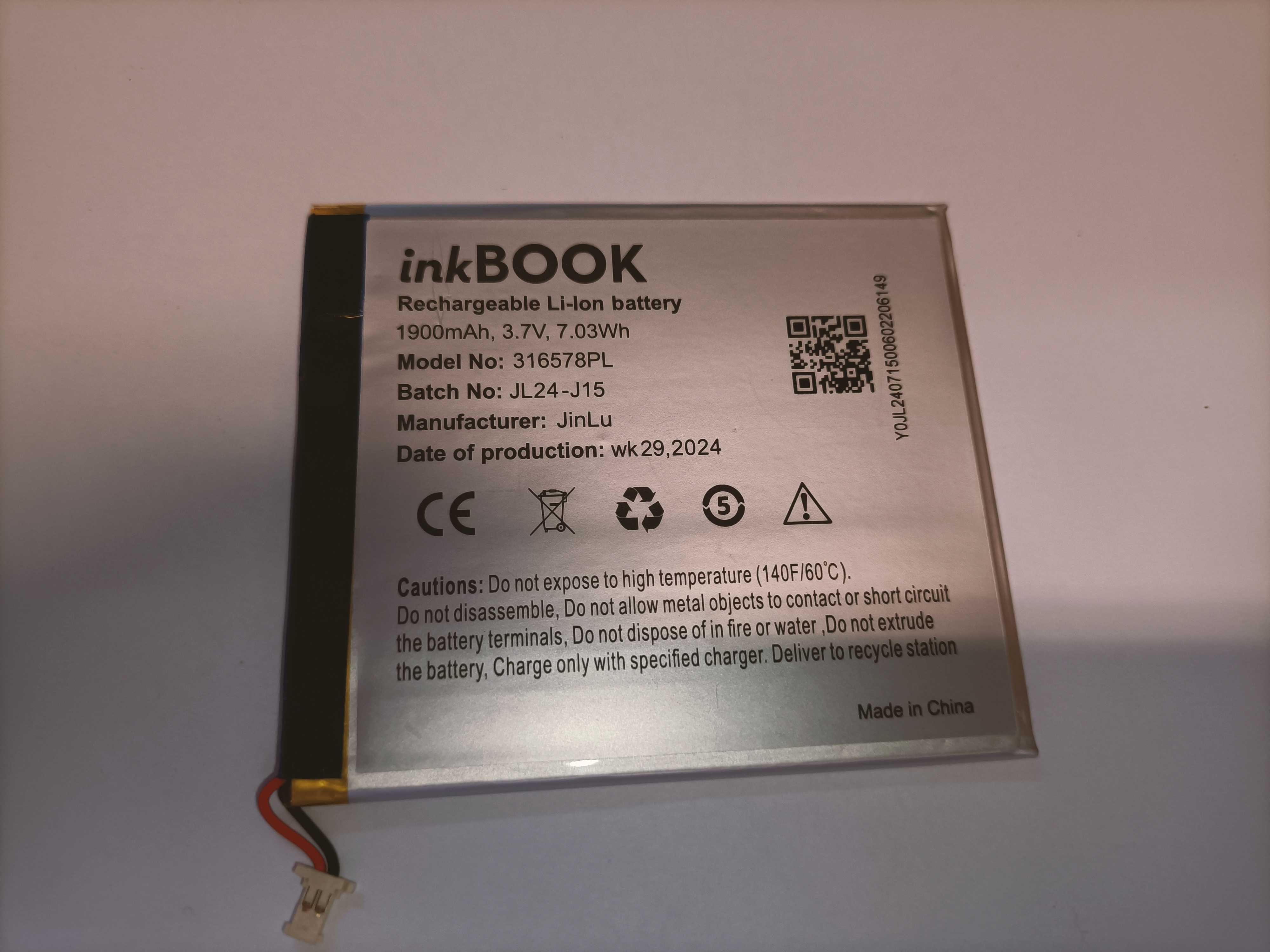 Bateria akumulator Inkbook Calypso Plus 1900mAh 3.7V 7.03Wh