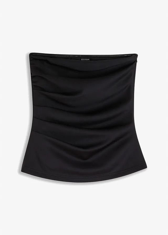 B.P.C Bluzka top bandeau marszczony czarny ^36/38