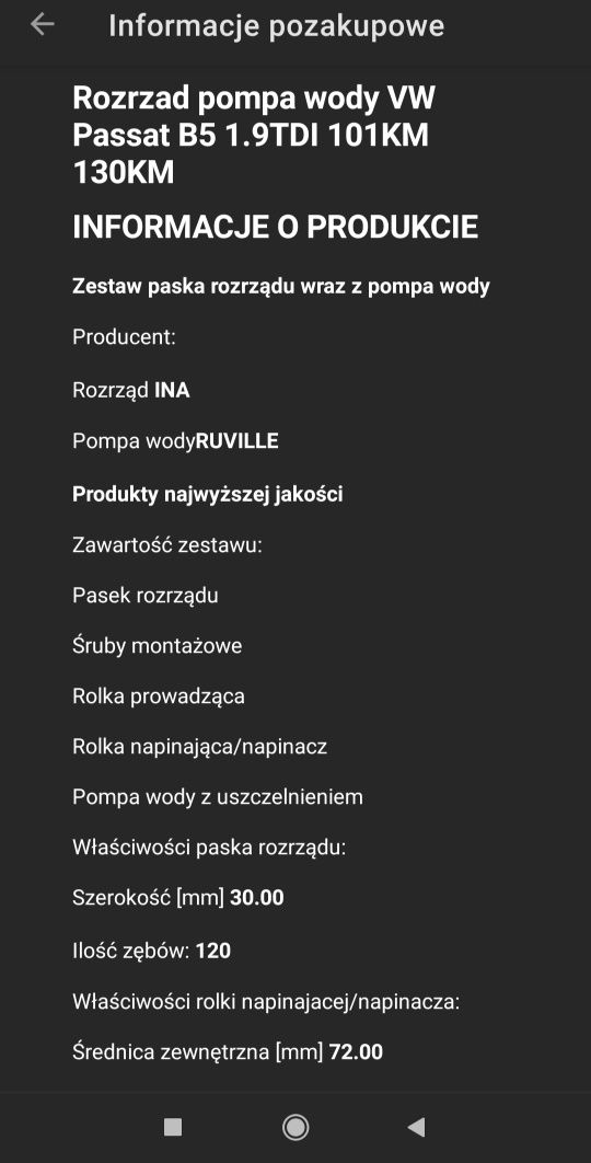 Pompa wody i rolki napinające Passat 1.9 101 i 130 km