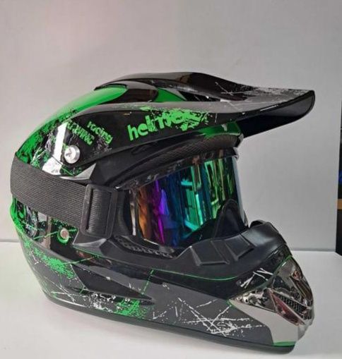 |Коросовий шлем| Мото | зелений