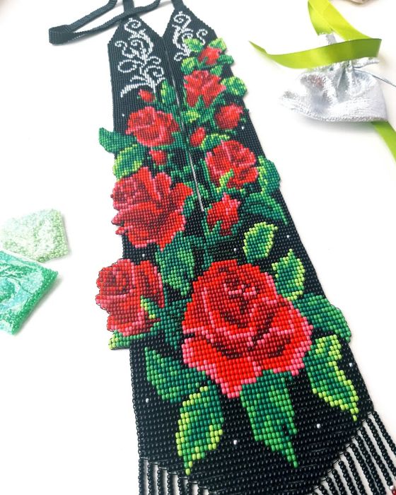 Гердан "Чайна роза" прикраси біжутерія