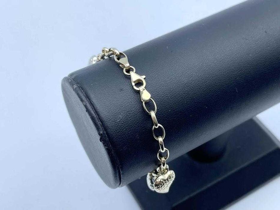 Złota Bransoletka Serca P585 14K 18CM 4,69G