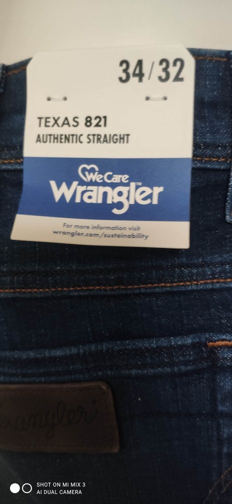 Wrangler Texas Straight Night Break męskie jeansy rozm 34/32