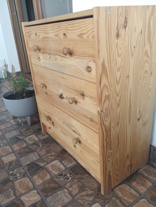 Komoda sosnowa drewniana naturalne drewno 70x62x30