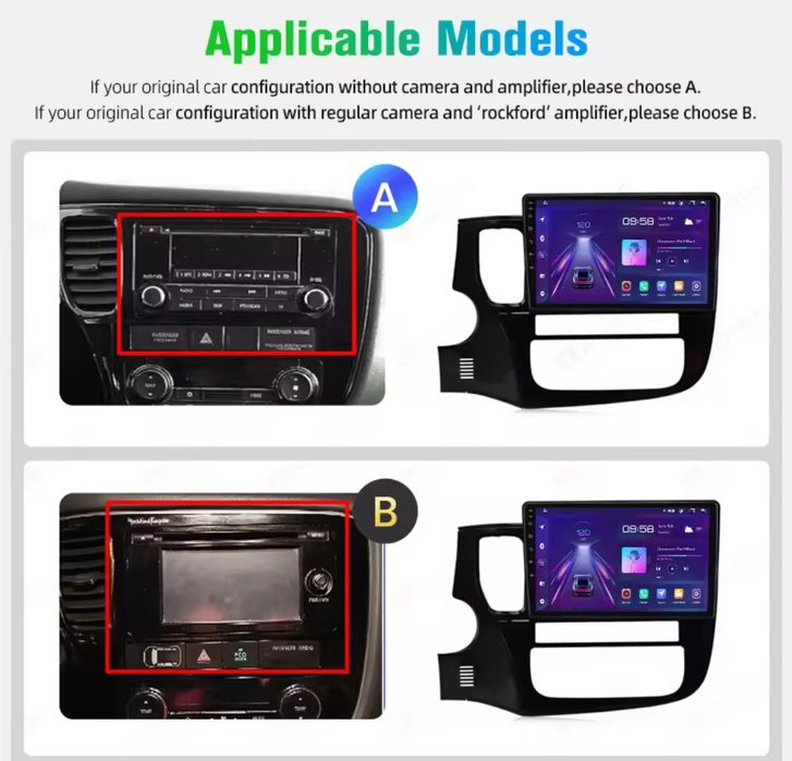 Rádio Mitsubishi Outlander 3 CARPLAY Android Auto Wi-Fi GPS Bluetooth