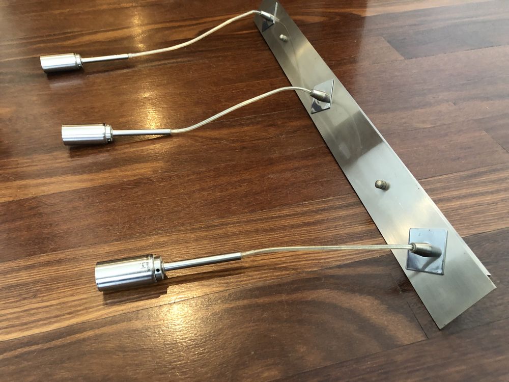 Candeeiro tecto em inox com 3 pontos de luz