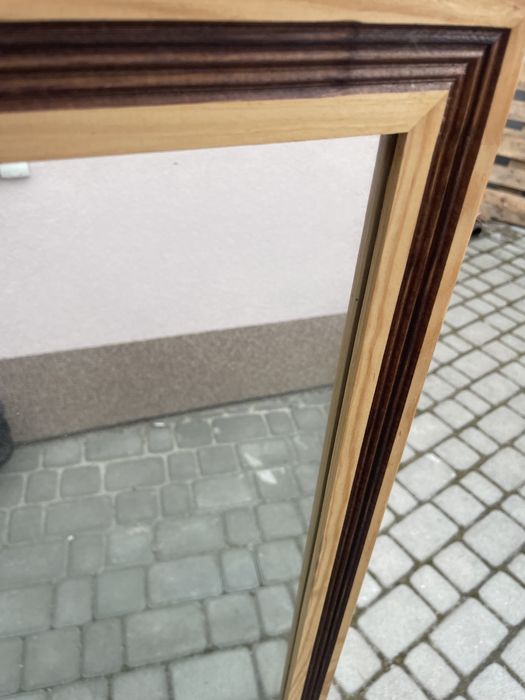 Lustro dębowe PRL nowe