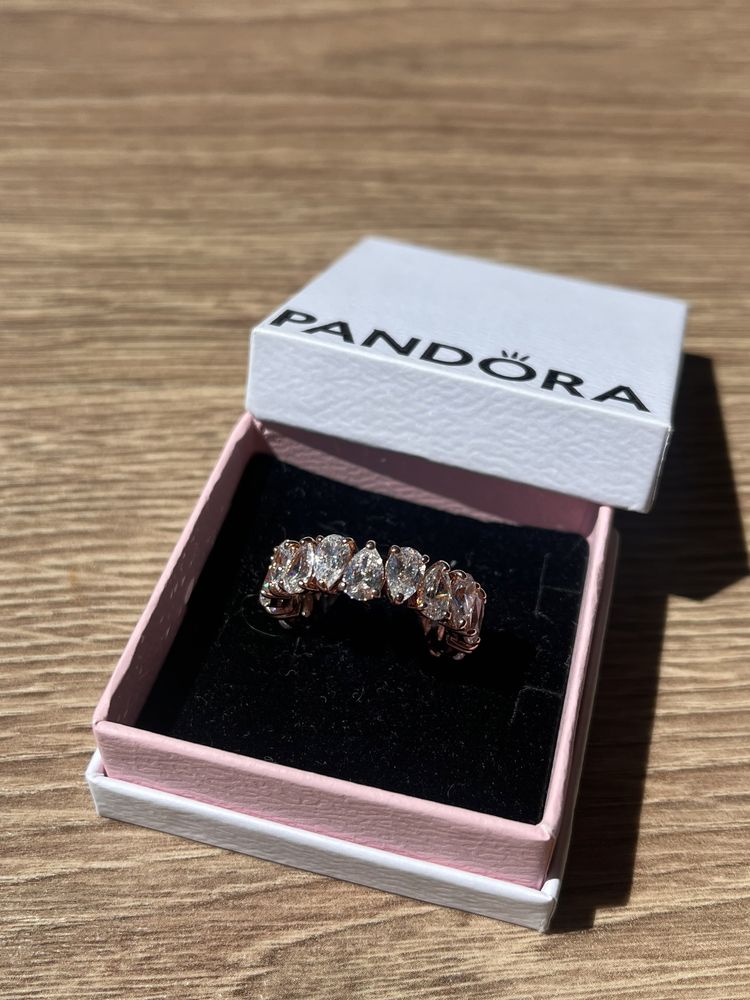 Anel Novo Pandora Aro Alternado Revestimento de ouro rosa 14k