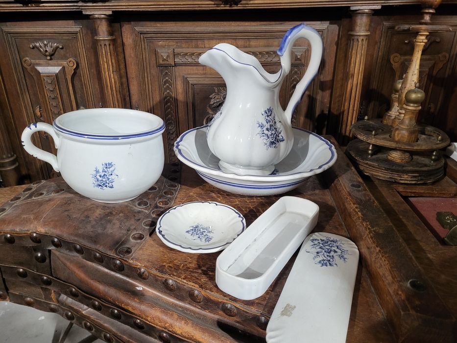 Sygnowany ceramiczny zestaw do mycia dzban misa jak Delft