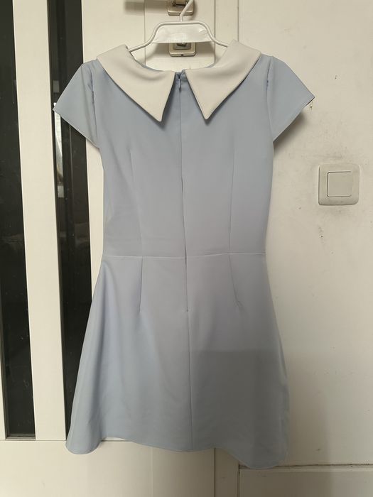 Sukienka NB Polina Madam Rock roz XS/S Nikola błękitna biały kołnierz