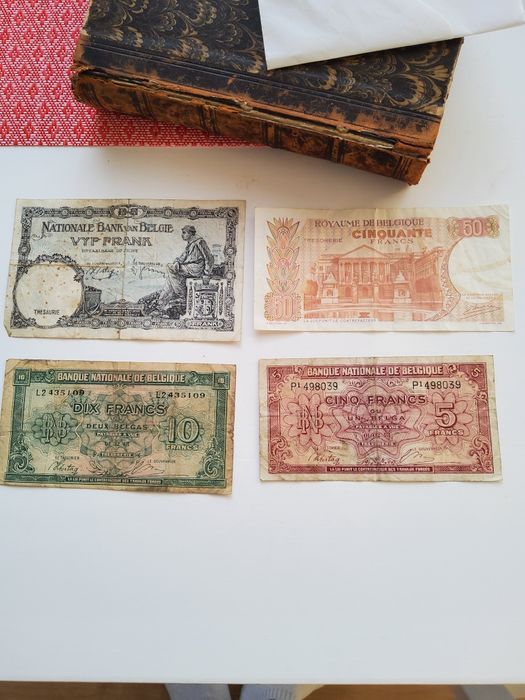 Belgijskie banknoty z lat 30 i 40-tych XX wieku