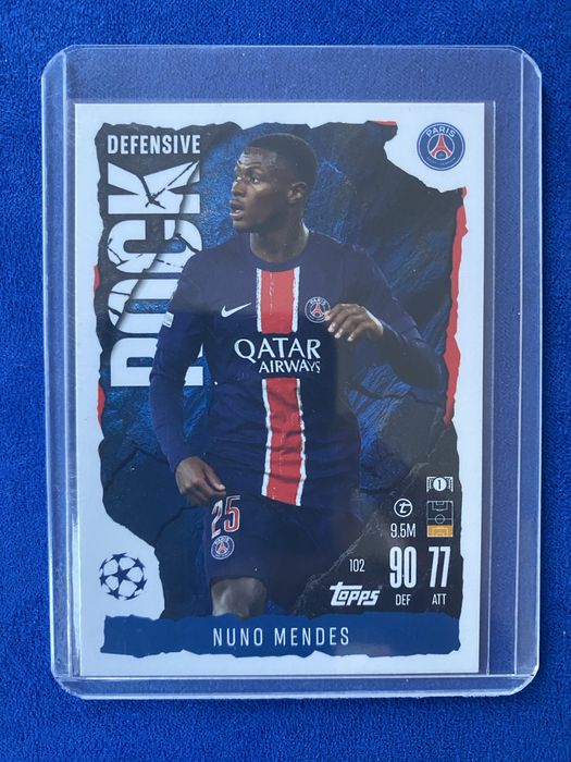 Carta Nuno Mendes Defensive Rock Match Attax Topps Psg
