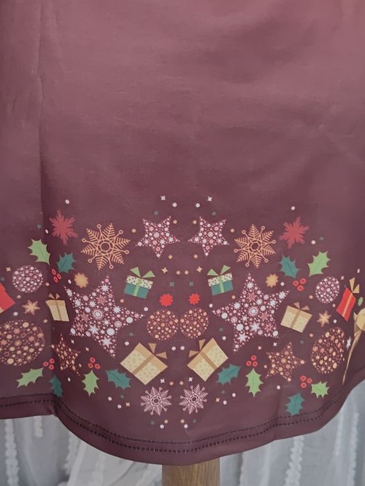 Sukienka świąteczna święta Mikołaj lekko ombre motywy świąteczne r 150