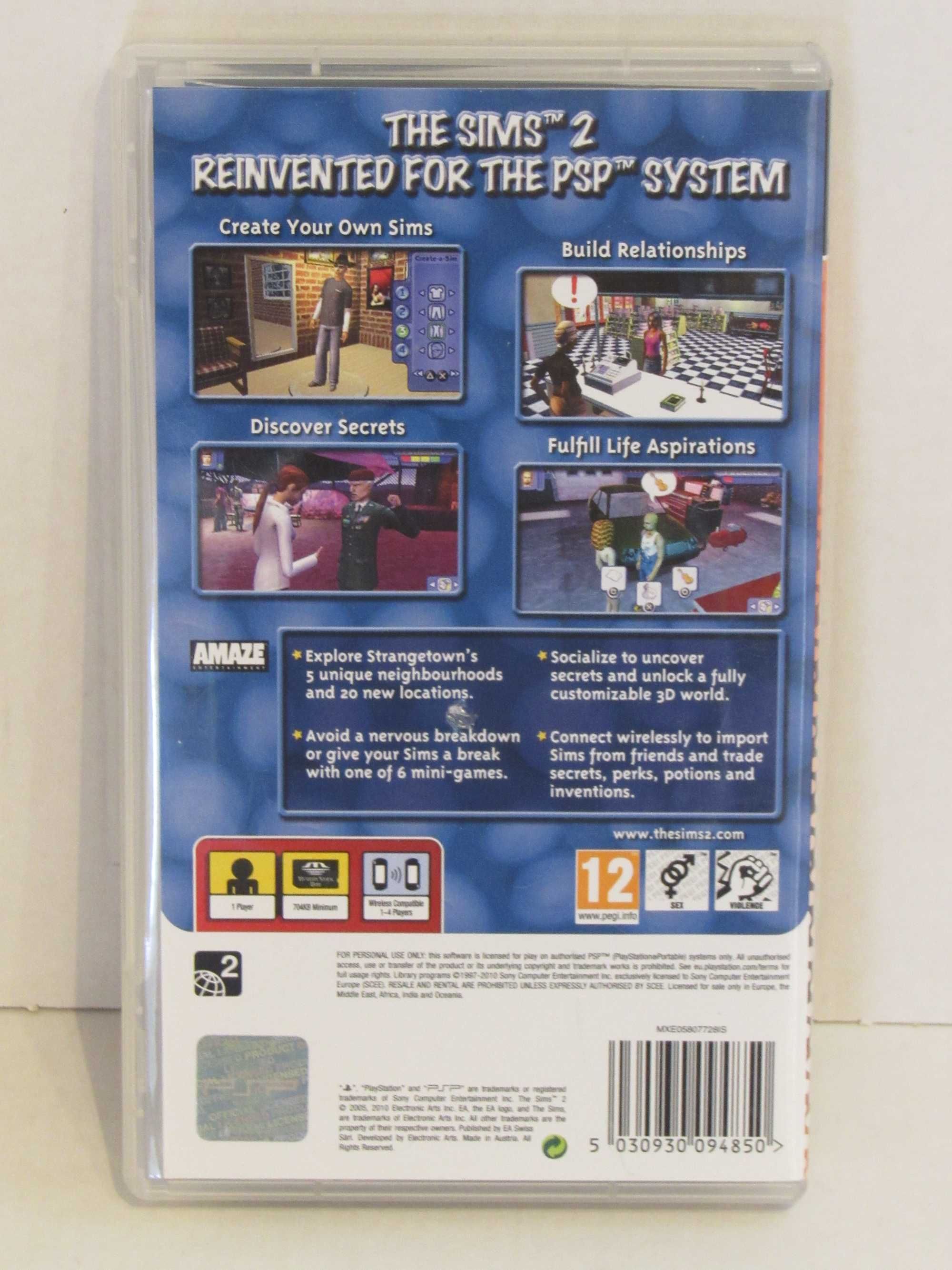 Jogo PSP Playstation Portable The Sims 2 completo testado