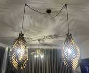 Lampa wisząca Botanica złota 2 żarówki vintage styl