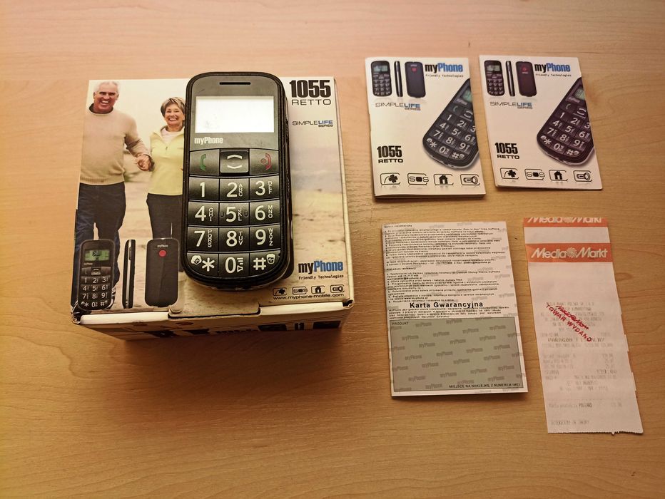 Telefon dla seniora - telefon komórkowy myPhone 1055 Retto + słuchawki