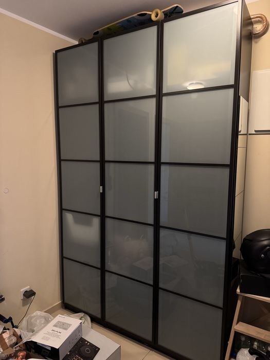 Szafa PAX Fevik premium front szklany ikea 150x60x236