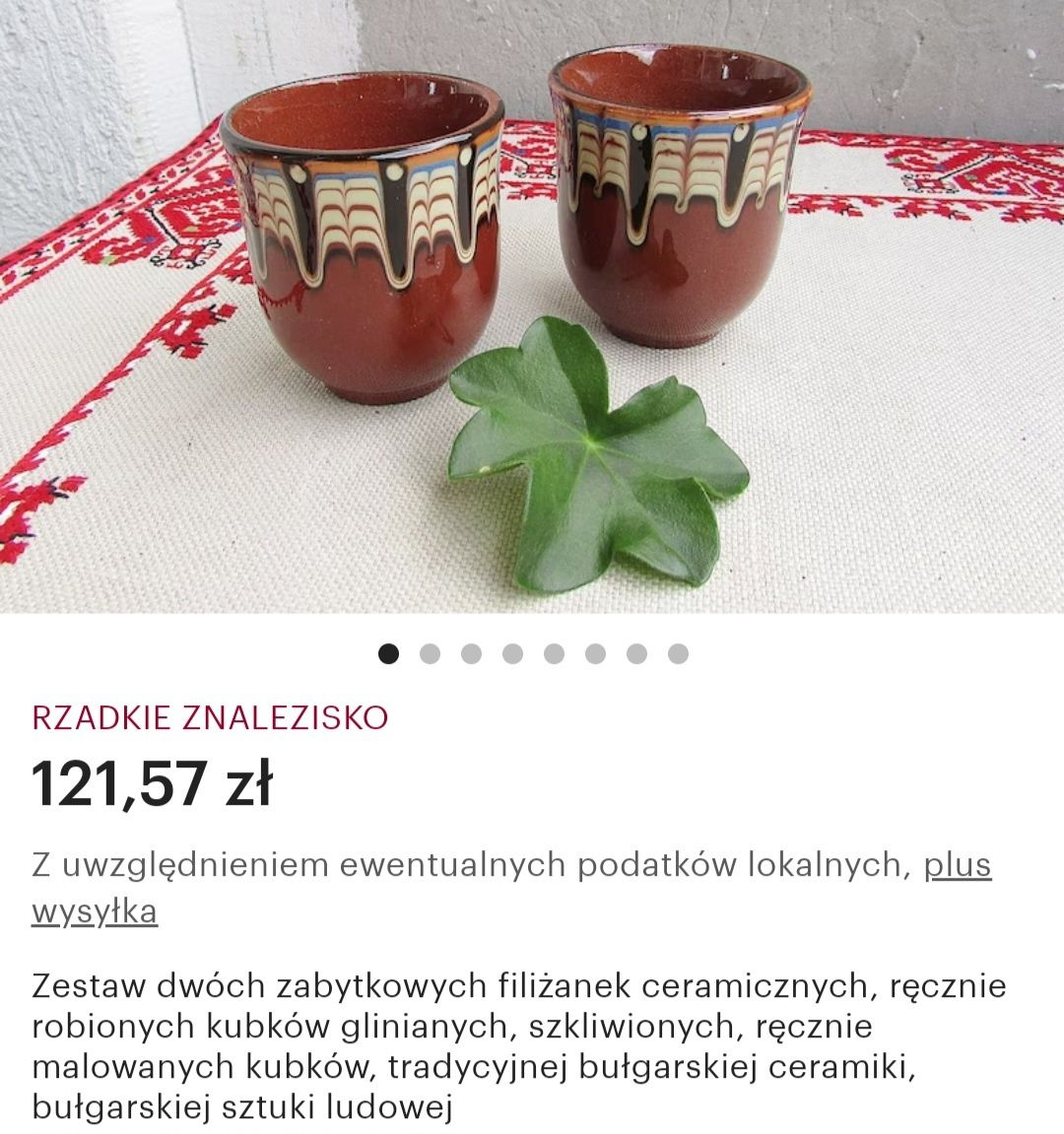 Zestaw 5 filiżanek PRL ceramika vintage szklanki gliniane retro