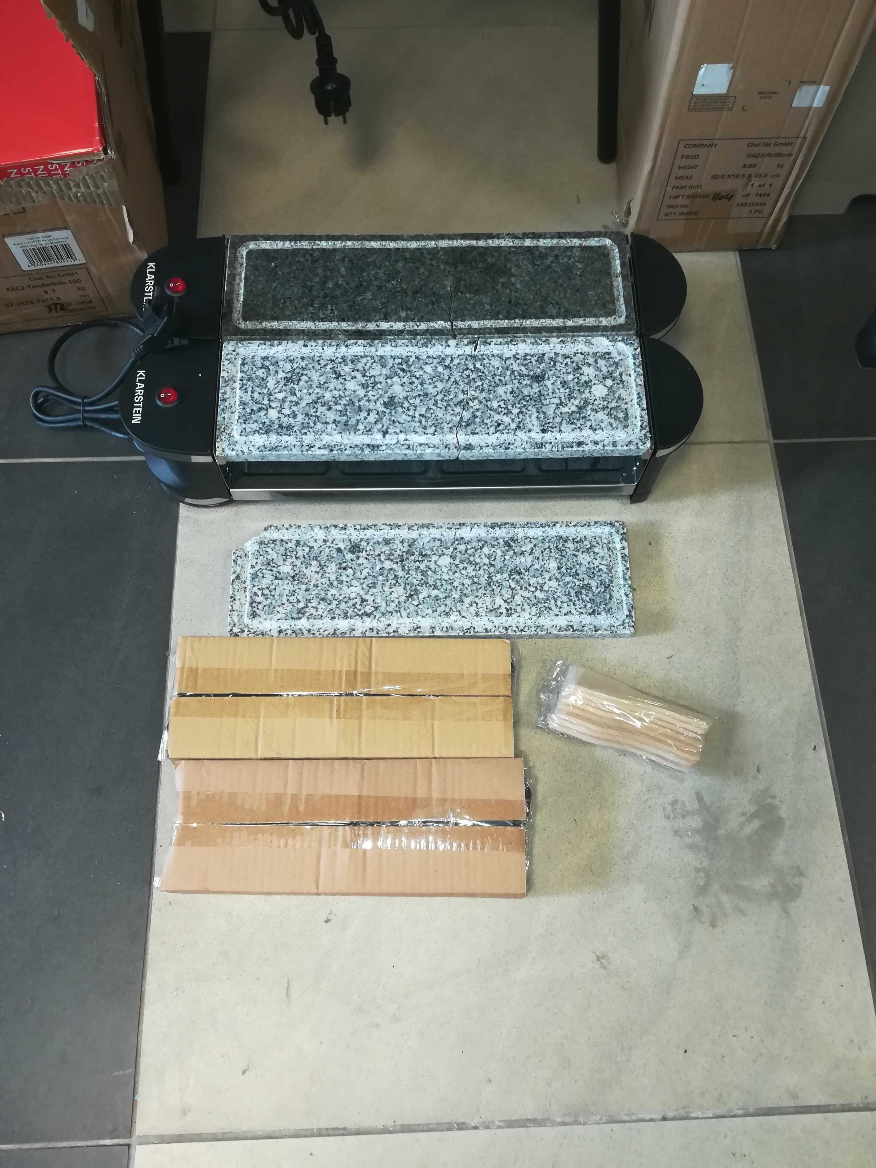 Grill raclette elektryczny 1200W 8 osób kamień Klarstein Tenderloin100