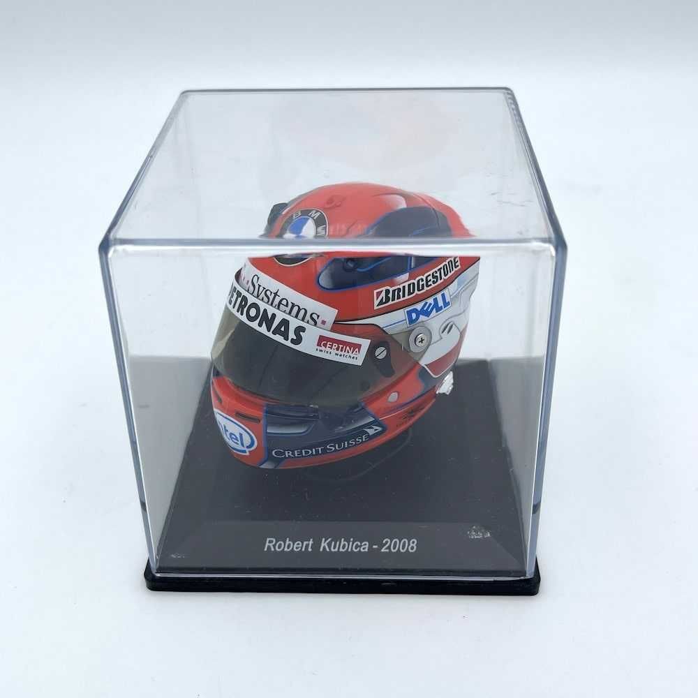 Hełm, kask 1:5 Spark R. Kubica BMW Sauber F1 2008 model 1:18