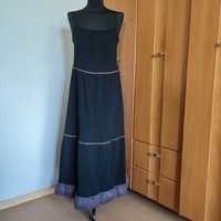 Czarna, bawełniana sukienka na ramiączkach, rozmiar M