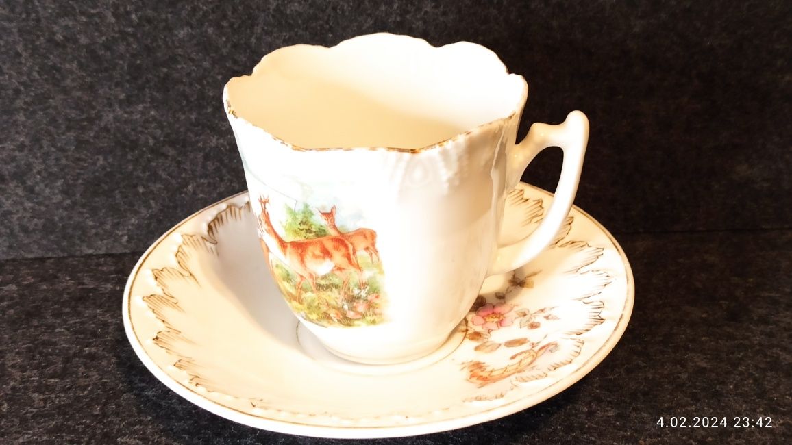 Porcelana Śląska CHARLOTTENBRUNN, Sophienau J. Schachtel DUO Kawa X