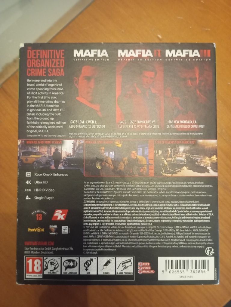 Máfia trilogy Xbox One/series