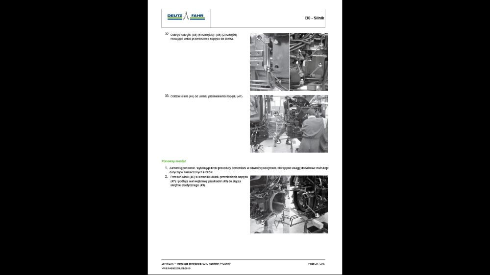 Deutz Fahr 6210 AGROTRON instrukcja napraw po Polsku!
